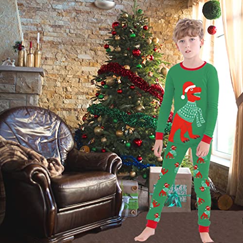 Benaive Boys Christmas Pajamas Kids Xmas Holiday Pjs 100% Cotton, 2-Piece Boys Sleepwear Long Sleeves Set Size 2T - image 2