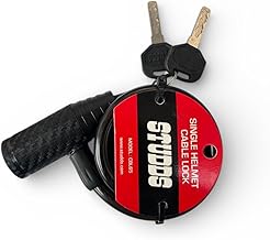 Studds Heavy Duty Helmet Cable Lock for Motorcycle & Scooter – Anti-Theft Braided Steel Security Wire with 2 Computerized Keys – Universal Fit, Weather-Proof (Black)