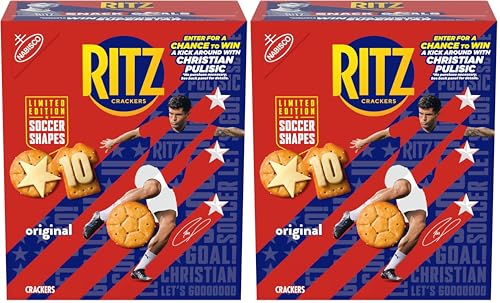 Image of RITZ Soccer Shapes Original Crackers, Snacks for Kids and Adults, Party Snacks, Limited Edition, 12.3 oz (Pack of 2)