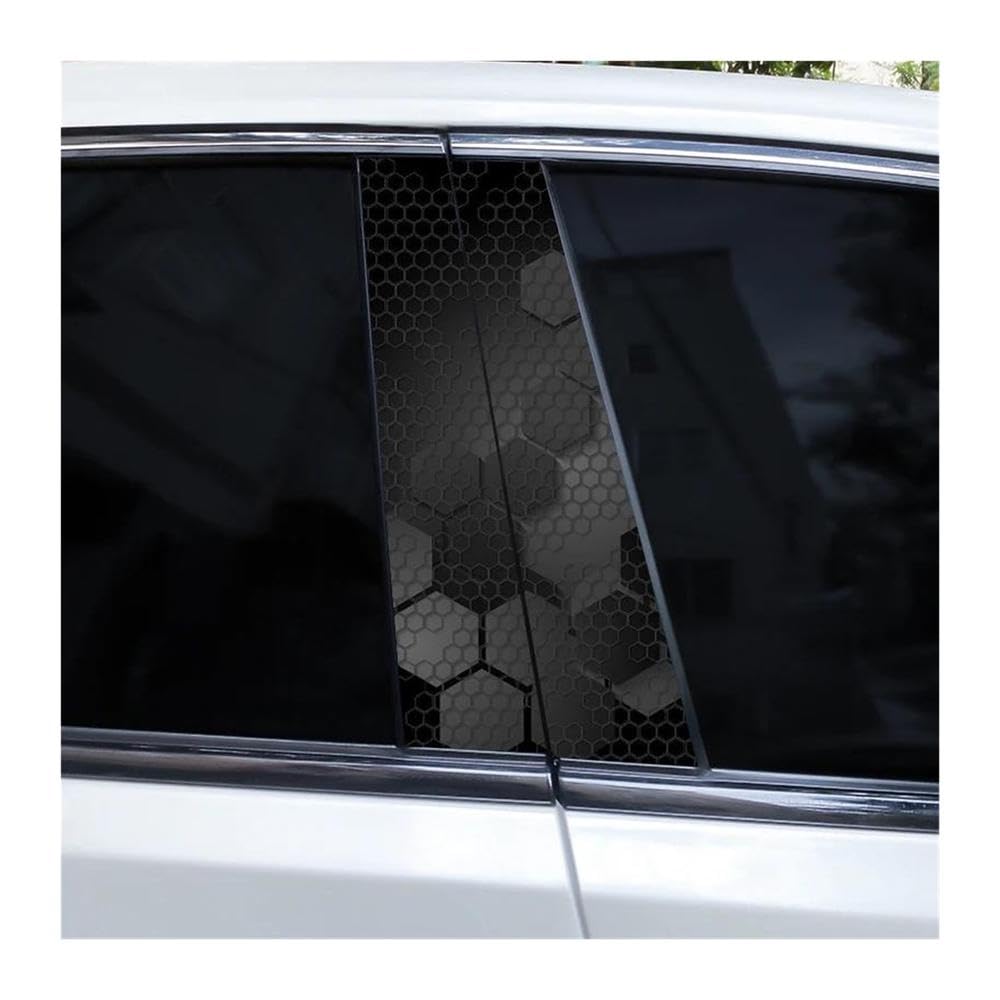 Decorative Items 2pcs Hexagon Image Stickers Car B-Pillar Vinyl Stickers DIY Car Door Pillar Stickers(H)