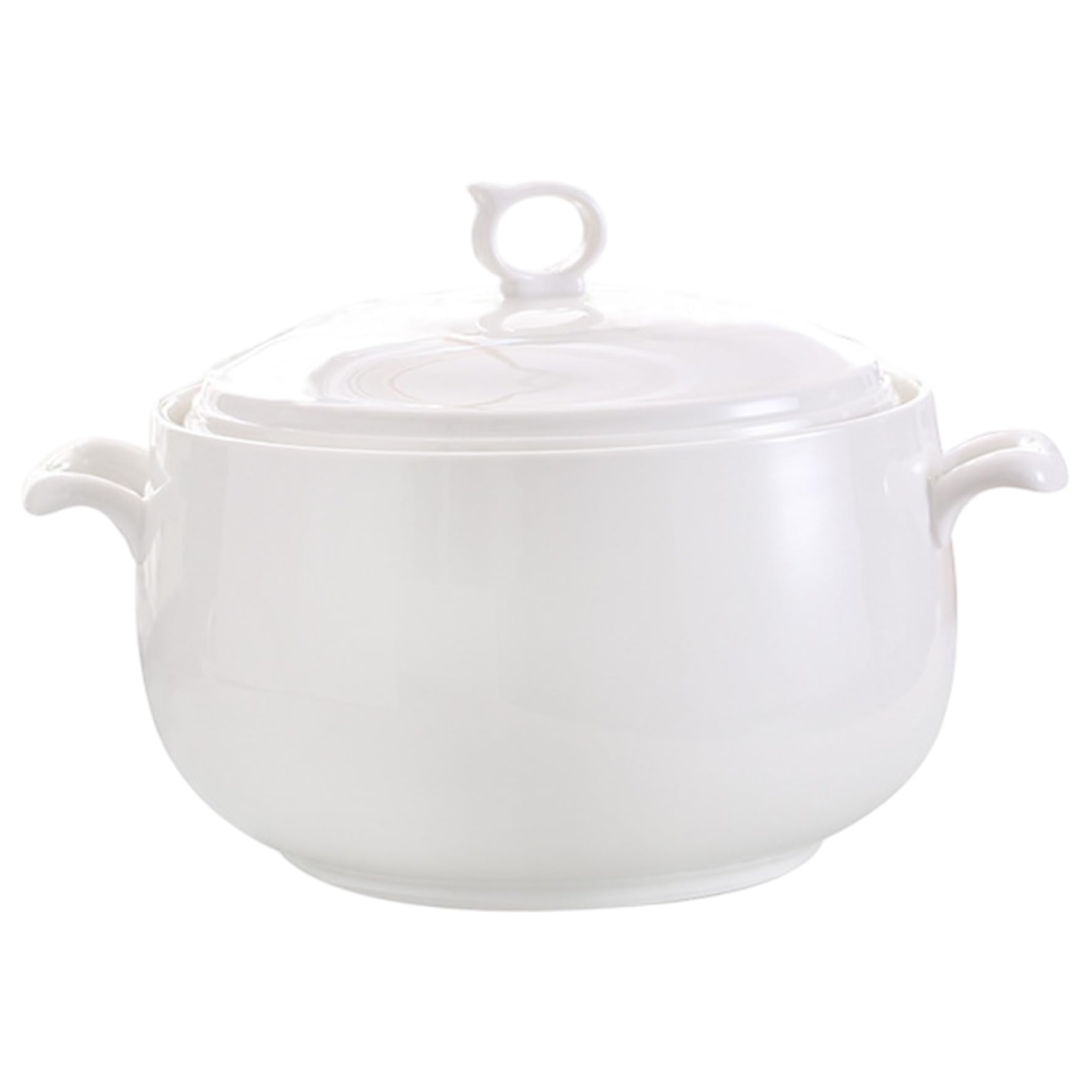 Keramik Suppentree, 3000 ml runde Servierschale mit Deckel, hitzebeständig, mikrowellengeeignet, ideal für Zuhause, Küche und Restaurant