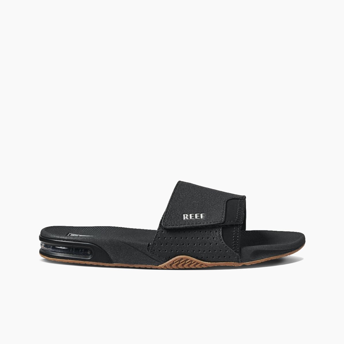 Reef Men's Fanning Slide Flip-Flop, Black Silver, 12 UK