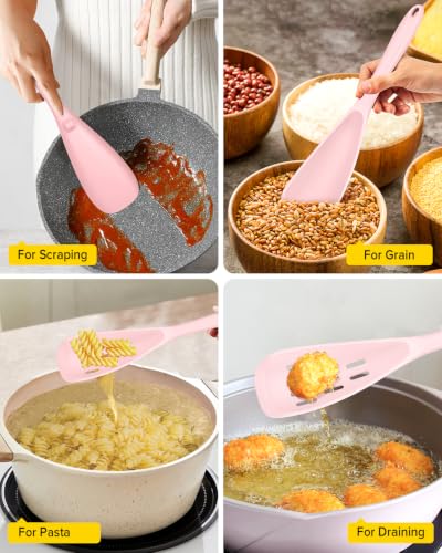 Image of BUNDLEPRO Silicone Cooking Spoons for Nonstick Cookware, One-Piece, 2 Pack