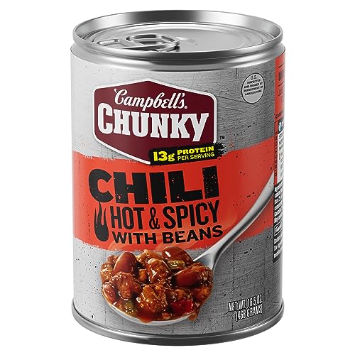 Image of Campbell's Chunky Hot and Spicy Chili With Beans, 16.5 oz Can (Pack of 5)