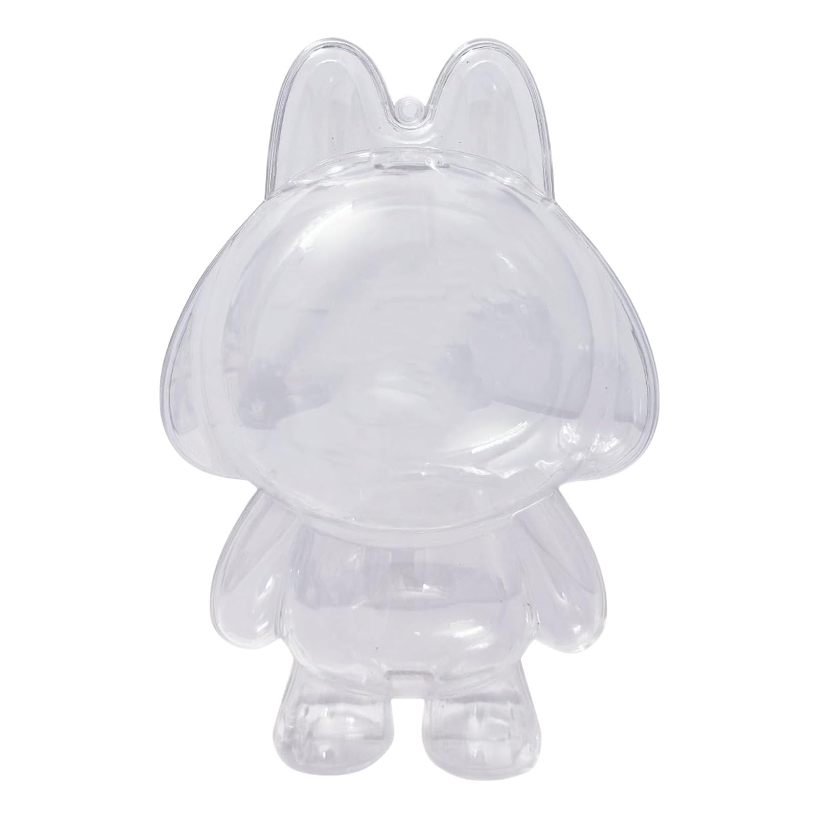 YROHGKPN Clear Acrylic Figure Display Case with Silicone Chain for Plush Doll Dustproof Plush Doll Figure Carrying PVC Collectible Display