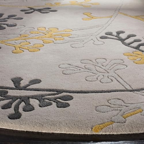 Image of Sifa Carpet Modern Round Area Rug - Hand-Tufted with 100% NZ Wool, Thick & Soft Circular Carpet for Living & Dining Room, Weight -48 Pund, Size-9x9 Feet (108x108 Inch Round)