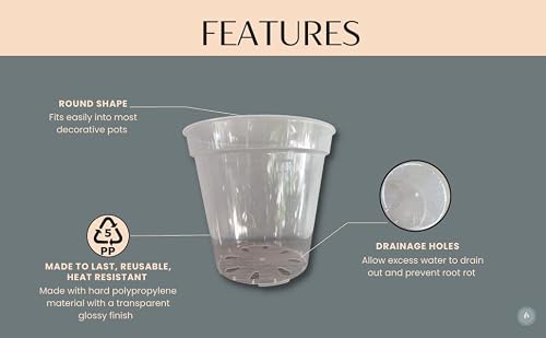 Karenplantsplants™ 9" Clear Plastic Nursery Pot (Clear - 5 Pack) #TOP3