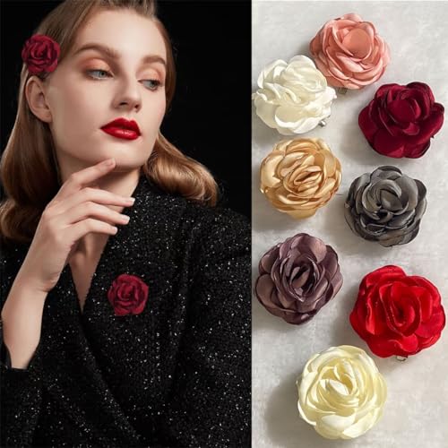 Yjcnelcr Spinki do włosów dla kobiet spinki do włosów elegancka spinka do włosów broszka obroża przypinka róża spinka do włosów wszechstronne akcesoria kwiatowe uroczy kołnierz damskie broszki spinki