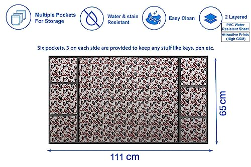 Image of Stylista Refridgerator top Cover Suitable for Samsung RT28C3452S8 /HL, 236 Liter Fridge, Dimension (WXD) 65x111 CM, Corals Pattern Grey