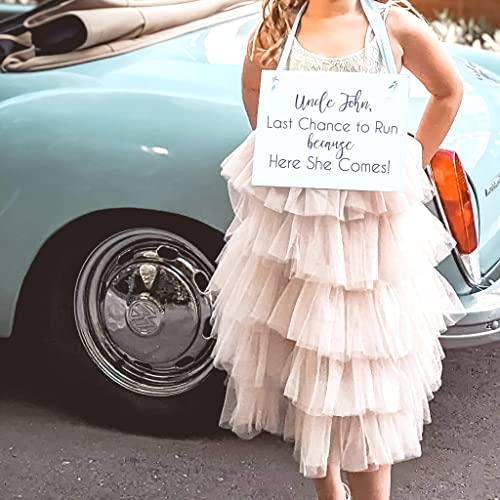 Wedding Ring Bearer Sign - Uncle Last Chance To Run Sign {Personalized With Custom Groom's Name} Handcrafted Accessory For Flower Girl Or Ring Bearer | Niece Or Nephew Of Bride And Groom #TOP1