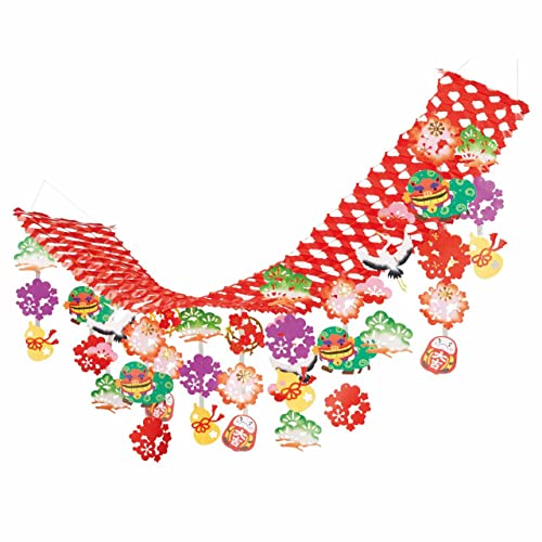 優美獅子舞プリーツハンガー 180cm 【 正月天井飾り 正月飾り プリーツハンガー 装飾 吊り下げ 店 ストア・エキスプレス 】 58-174-2-1_8148-636