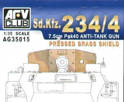 Bouclier en métal pour SDKFZ 234/4 AFV-Club G35015 de qualité premium