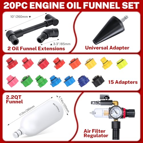 Image of BILITOOLS Engine Oil Funnel Kit, Master Oil Filling Tool Kit for Oil Change