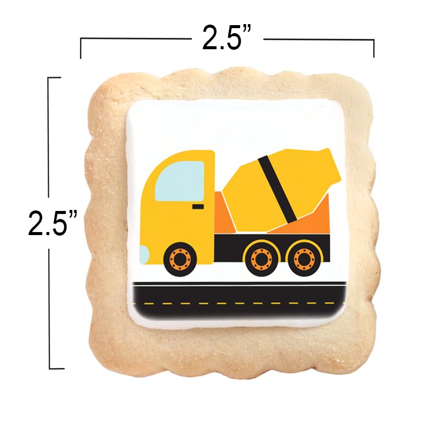 Image of Construction Cookies individually Wrapped | Bulk Party Favors Birthday Party | Bulldozer Excavator Digging Vehicles | Birthday Baby Shower