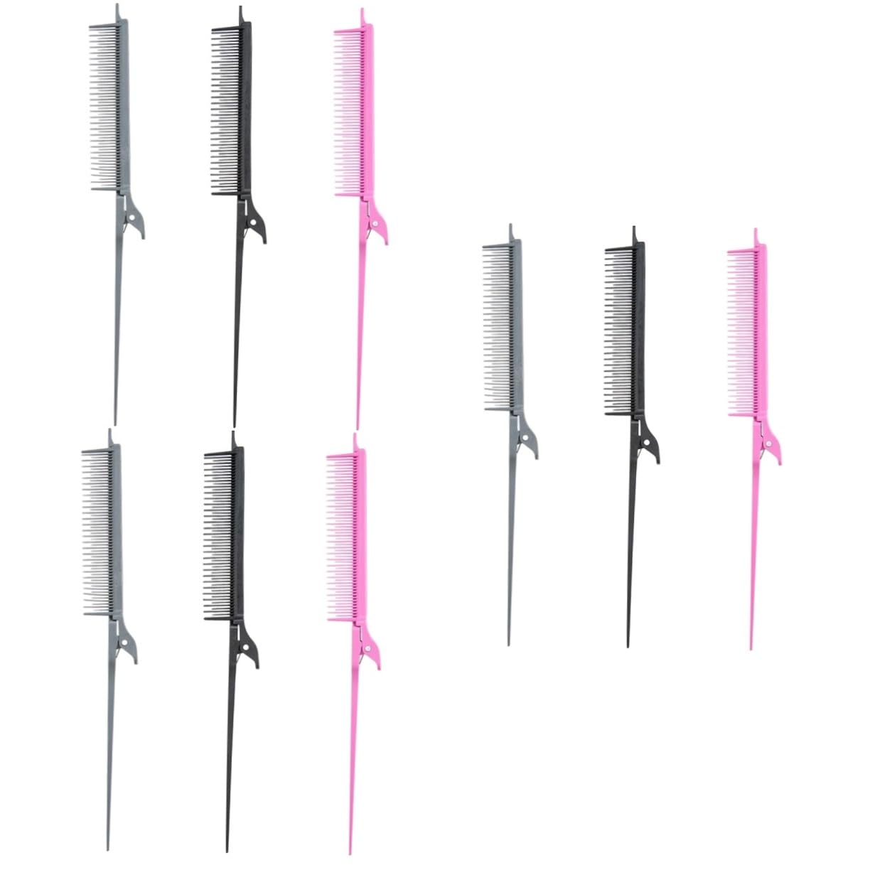 Ipetboom 9piezas Peine De Rata Para Estilistas Peine Para Seccionar y Peinar Diseño Antideslizante Para Coloración y Estilizado Del Cabello