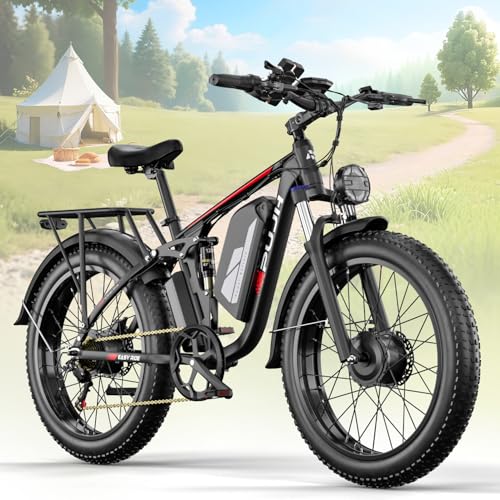 Image of 6000W 45MPH Dual Motor E-Bike Up to 100Mi 60V 24 inch Fat Tire PU364 | Type-c port, .Cruise control & 7-speed.Hydraulic brakes.phone holder & color display.For commuters.70-110mi .1200Wh battery