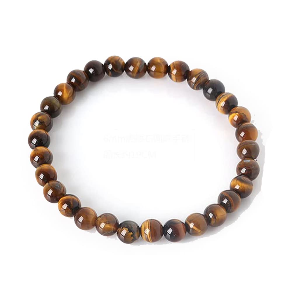 Bracciale da donna fatto a mano con pietre preziose da 6 mm | Braccialetto con gemme di cristallo curativo con perline di stress e ansia | Bracciali estensibili