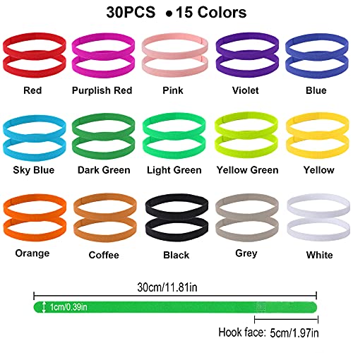Petknows 30 Pcs Puppy Whelping Collars Newborn Pet Collars Double-Sided Soft Adjustable Id Bands Puppy Collars For Litter Newborn Pet Dog Cat 15 Colors(M) thumb #1