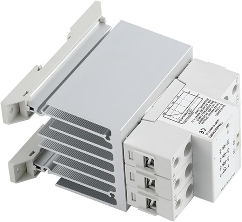 TRA48D40x3M72 Ultra-Thin DC Control AC Three-Phase Solid State Relay Module with Heat Sink and DIN Rail Mounting 480VAC