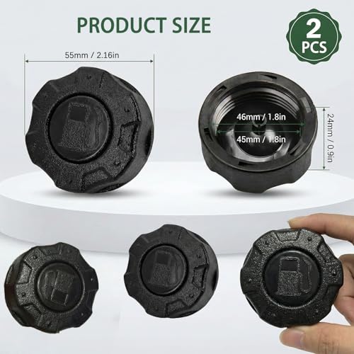 Kontazmi 2 Stück Tankdeckel Rasenmäher Ersatzteile Kompatibel mit Al-Ko PRO 140/QSS OHV PRO 160/QSS OHV, Stiga Loncin Motoren Tankverschluss 411919 Innendurchmesser 45mm (1708700940001)