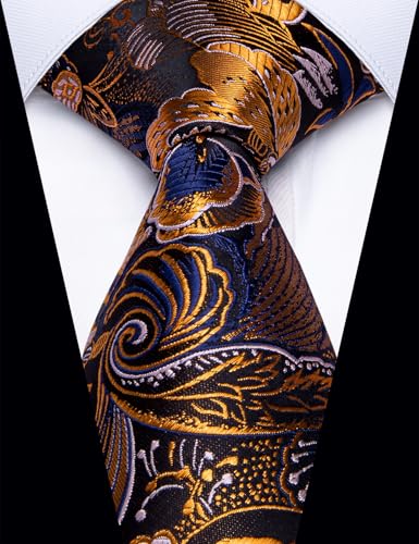 Image of YourTies Paisley Men's Necktie Woven Silk Floral Ties for Men Designer Formal Business Party Wedding