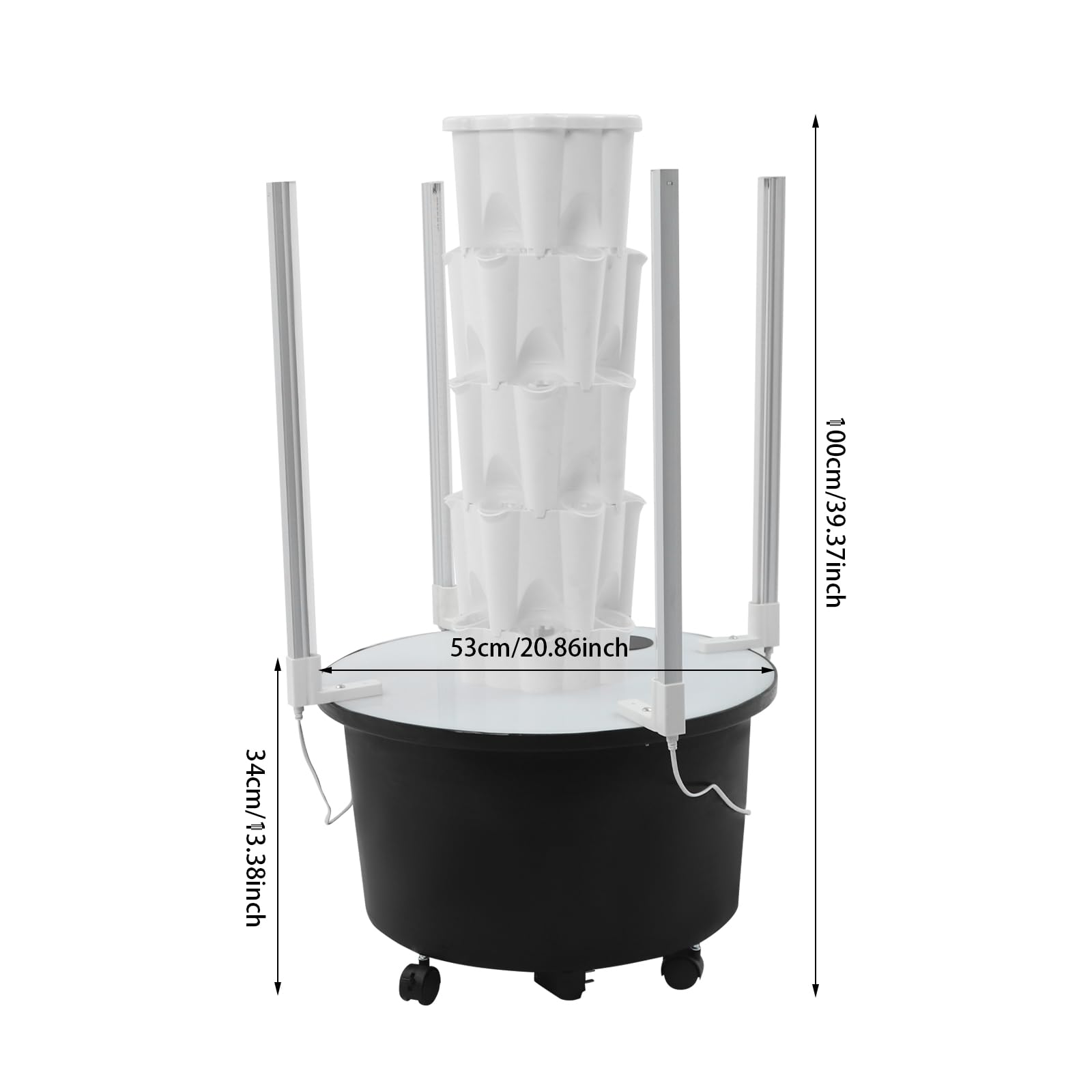 Kit de cultivo hidropónico vertical, 4 niveles, sistema hidropónico