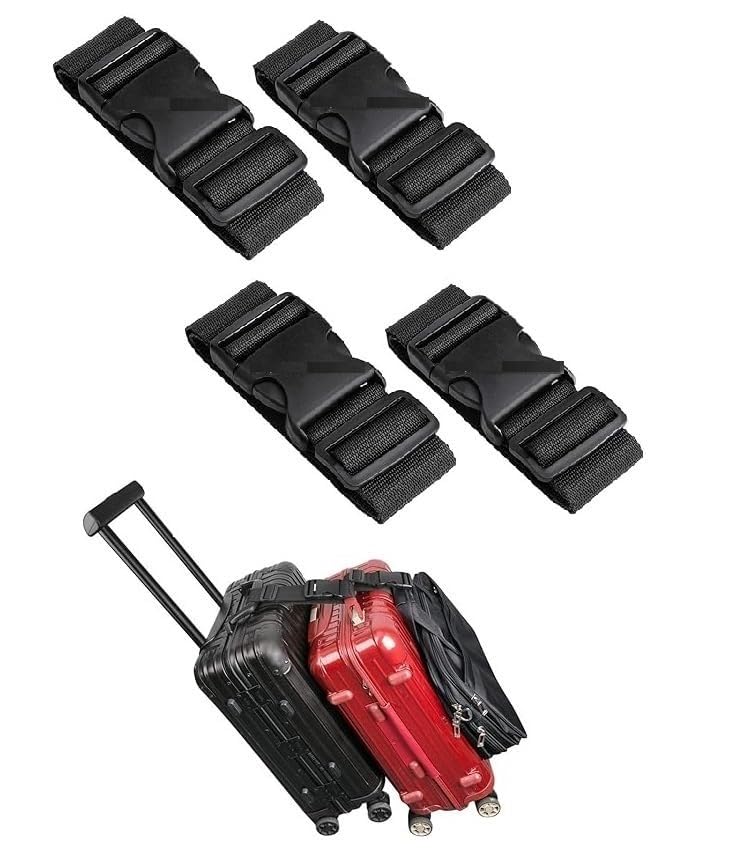 Add a Bag Luggage Strap 1.5" x 20" Adjustable Suitcase Belt Travel Attachment Travel Accessories for Connect Pack of 4