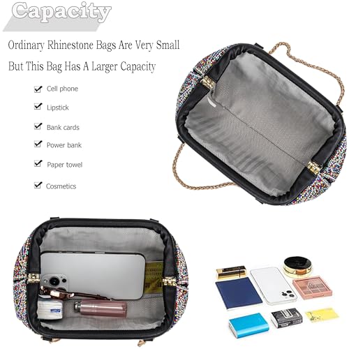 Image of BBTT.ful Flower Evening Handbags Crystals Clutch Purses Rhinestone Shoulder Crossbody Bag