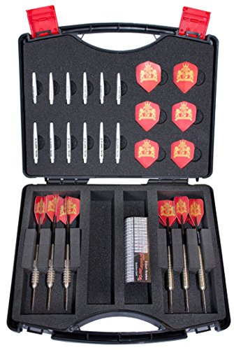 Royal Darts Style - Maletín para dardos, incluye 6 dardos de acero y accesorios