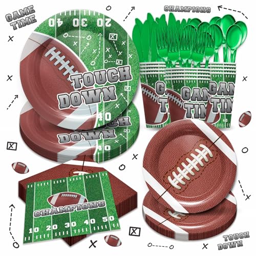 Piooluialy Football Party Supplies Tableware - Super Bowl Football...