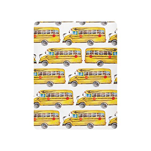 Image of Vintage School Bus Crib Sheets Soft Breathable Fitted Baby Playard Sheets Mattress Cover for Girl Boys, 39 inch x 27 inch x 5 inch