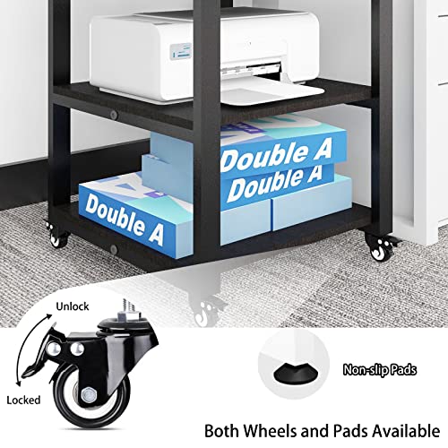 Image of Natwind 3 Tier Laser Printer Stand,20''x20'' Side Table for Printer, Black