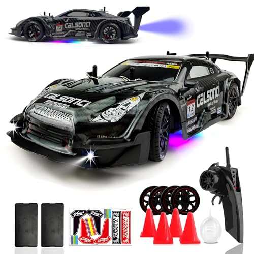 HTURCCOP 1:16 RC Drift Car 2.4GHz Spray 4WD LED Lights 30+KM/H High Speed Remote Control Car 2...