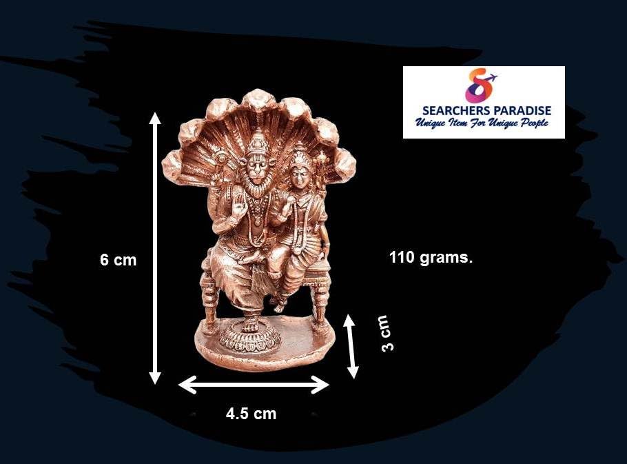 Image of Copper Idols of god Lakshmi Narasimhar, 2.3 inches,110 Gram, Patina Antique Finish, Pack of 1 Piece