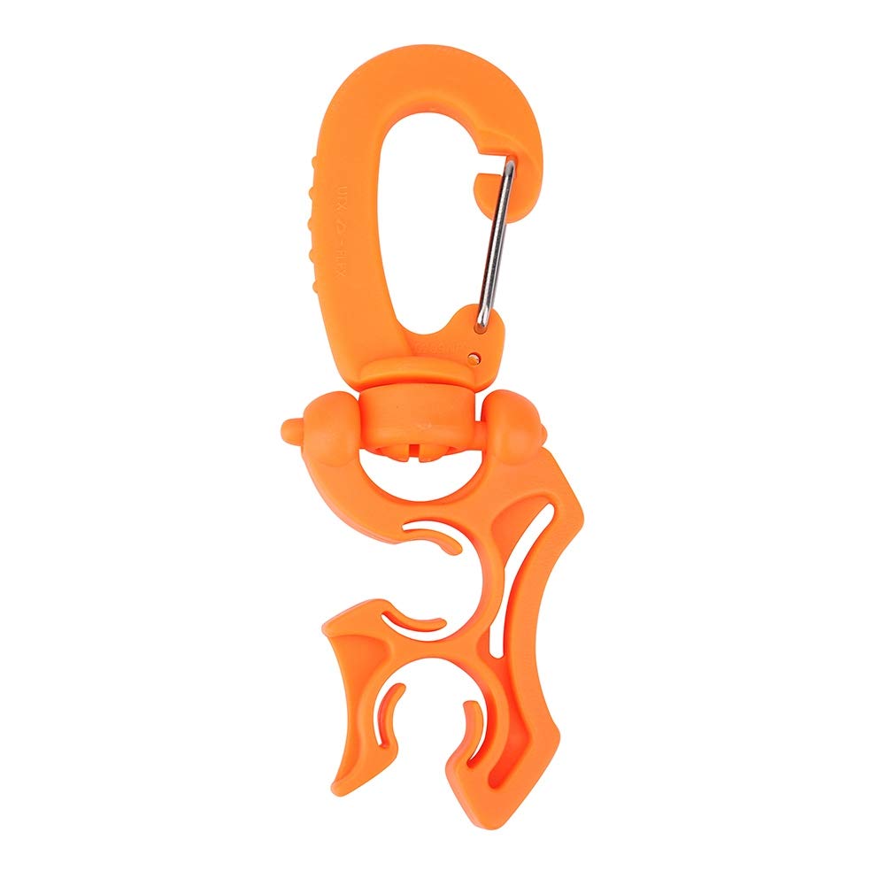 Gavigain Diving Hose Retainer Durable, Swivel Clip Low Pressure Diving Equipment Hose Carabiner Diving Hose Retainer with Snap Hook Closure for Scuba Diving BCD (Orange)