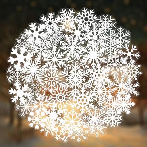 Image of 50 PCS Snowflake Stickers for Scrapbooking Journaling Junk Journal Scrapbook Supplies - Waterproof Transparent PET Aesthetic Decals for Resin Crafts Decorative Art Crafts (Snowflake)