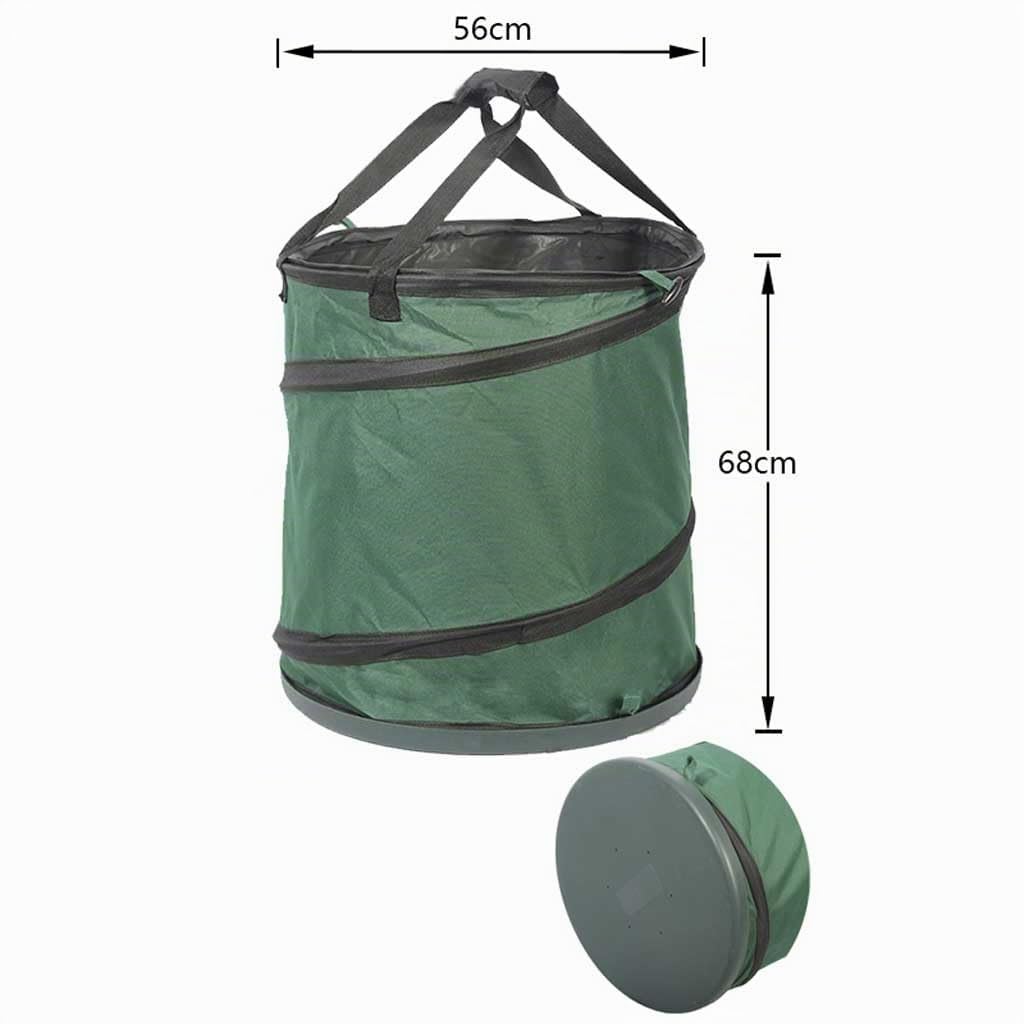 165 L Pop Up, sacco per rifiuti da giardino, in tessuto Oxford 600D, grande raccoglitore per foglie, sacco per foglie, sacco, autoportante, resistente all'usura, custodia rigida