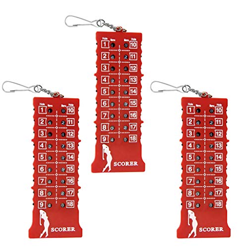 YIJU 3 Peças de Golfe com 18 Buracos E Contador de Golpes Ferramenta de Pontuação Kaychain Bolsa Dec