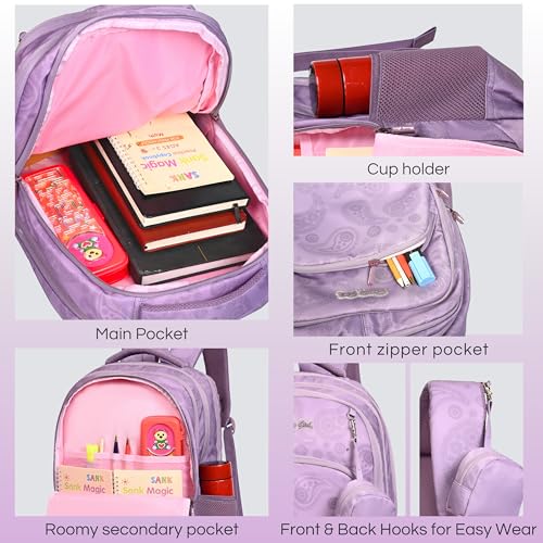 Image of BEAUTY GIRLS BY HOTSHOT|MAGICPACK 1616|SCHOOL BAG WITH JOYPOUCH|LARGE SIZE|TUTION BAG|COLLEGE BACKPACK|WATER RESISTANT BAG|40 LITERS SCHOOL BAG |FOR GIRLS & WOMEN