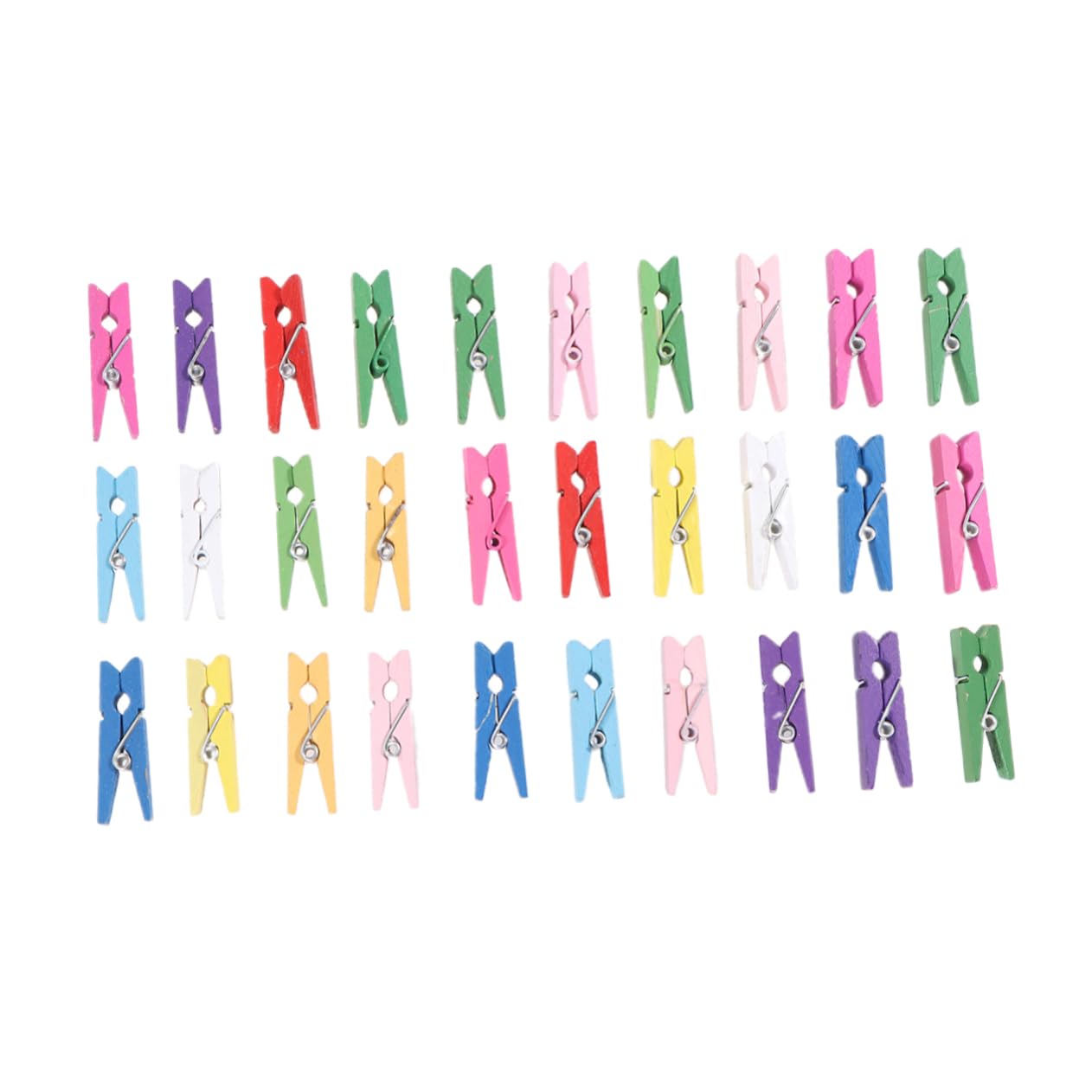30pcs Multicolor Mini Wooden Photo Clips Natural Wooden Clothes Pins for Crafts Messages and Decorations Paper Pegs for Collages and Cards
