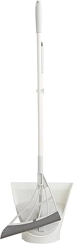 Broombi Juego de recogedor y recogedor, escoba y escoba de silicona para todas las superficies para limpieza de interiores, barre vidrio, polvo,