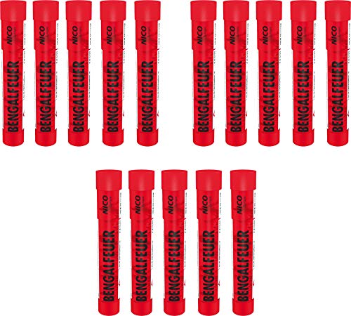 Bengalfeuer rot Nico Feuerwerk Bengalos (15 St?ck helle rote Flamme)