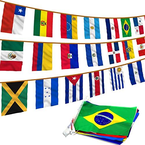 Anley Bandera de 23 Países de América Latina para el Mes Hispano