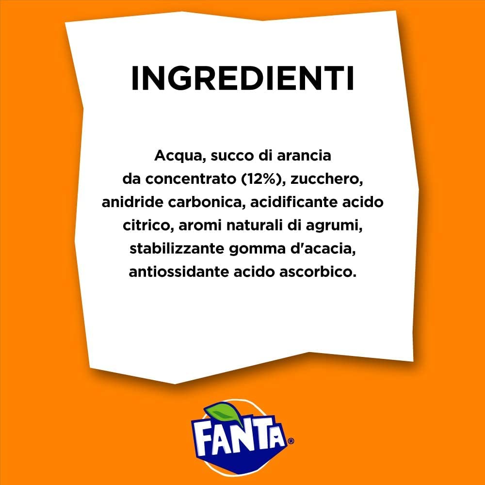 Fanta Mini - Lote de 72 botes de naranja, 150 ml, 100 % naranja italiana