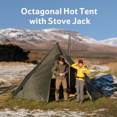 Image of Naturehike Ranch Fire Teepee Tent, Cold Weather Winter Hot Tent with Stove Jack, 4-6 Person Waterproof Windproof 4 Season Tents for Camping