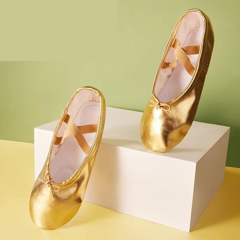 Chausson Danse Classique Filles Ballet Chaussures Or Argent Semelle Souple Danse Pantoufles Enfants Pratique