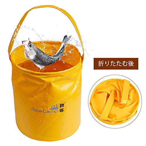 AceCamp 10L Multifunctional Collapsible Water Buckets & Folding Pails, Portable Can, Lightweight Tub...
