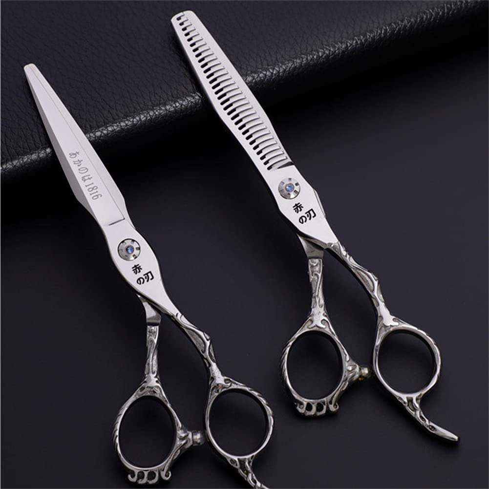 Couper Les Cheveux Ciseaux Dents À Effiler Ciseaux Set, Coiffeur Ciseaux Set, Japonais en Acier Inoxydable 6,0 Pouces, pour Salon De Coiffure, Coiffeur, Salon De Coiffure