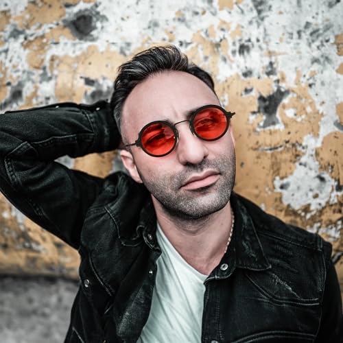 FEISEDY Retro Small Round Sunglasses for Men Women Classic Vintage Hippie Circle Style UV Protection B02082