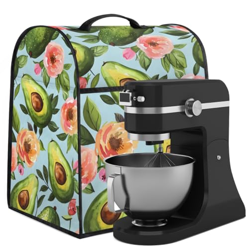 Coffee Maker Cover Watercolor Flower Avocado Kitchen Appliance Covers Small Appliance Covers Blender Cover Juicer Cover Dust Covers for Kitchen Appliances with Top Handle and Pockets,Washable,C164